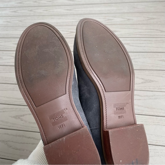 TOMS Forged Iron Grey Suede Ella Ankle Booties 7.5 - Picture 8 of 9